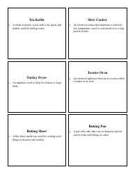 Cooking Identification Flash Cards, Page 7