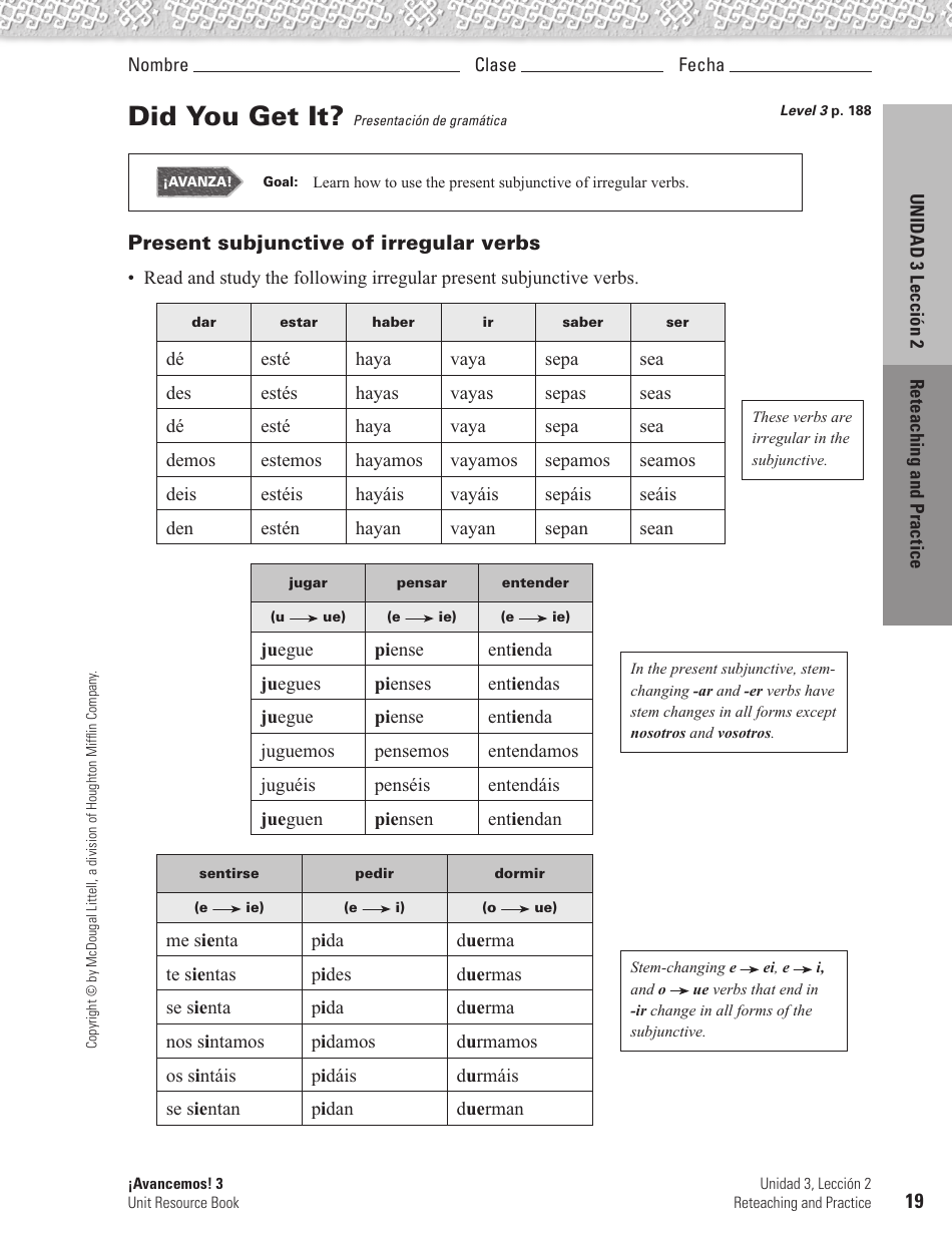 Spanish Worksheet: Challenges to the Environment - Mcdougal Littell, Page 19