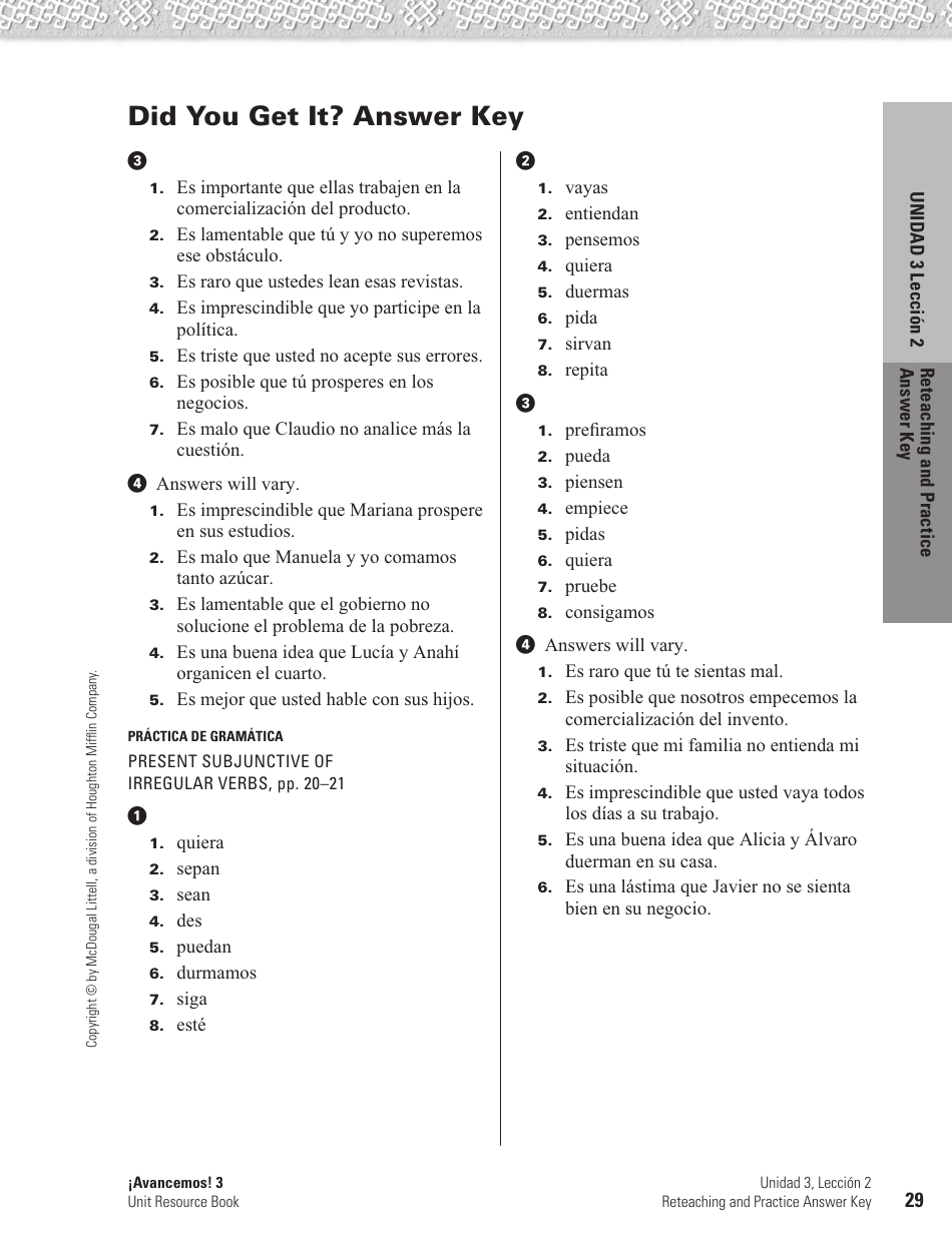Spanish Worksheet: Challenges to the Environment - Mcdougal Littell, Page 29