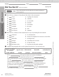 Spanish Worksheet: Challenges to the Environment - Mcdougal Littell, Page 2