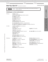 Document preview: Spanish Worksheet: Challenges to the Environment - Mcdougal Littell