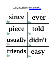 Fry&#039;s 301-400 Sight Words Flashcards, Page 3