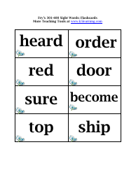 Fry&#039;s 301-400 Sight Words Flashcards, Page 4