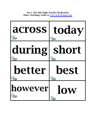 Fry&#039;s 301-400 Sight Words Flashcards, Page 5