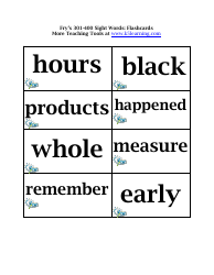Fry&#039;s 301-400 Sight Words Flashcards, Page 6