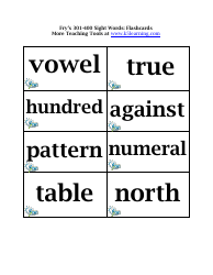 Fry&#039;s 301-400 Sight Words Flashcards, Page 9