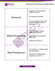 Biology Flashcards - the P-Block Elements, Page 2