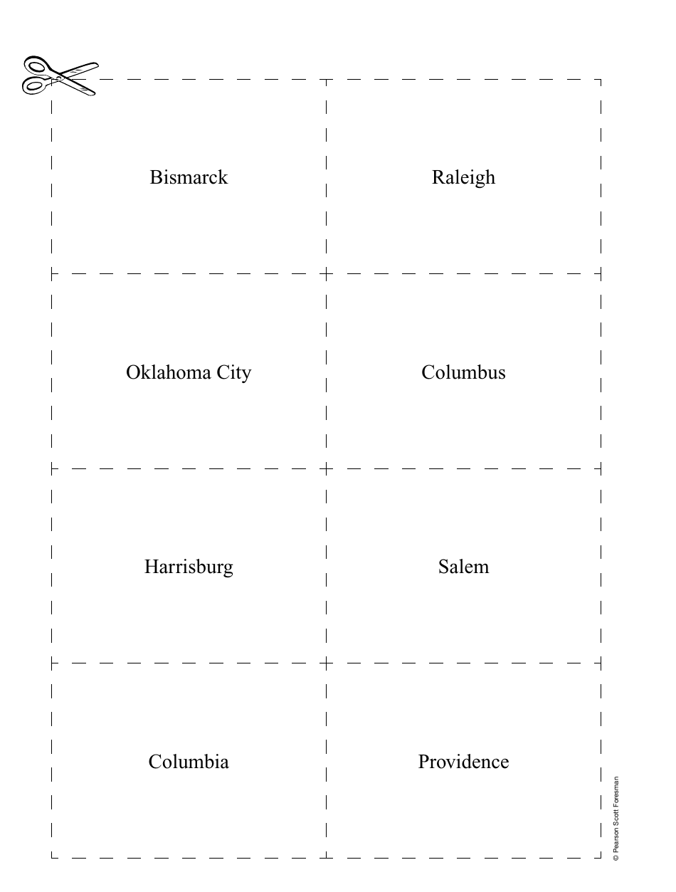 States and Capitals Flash Cards - Pearson Scott Foresman, Page 10