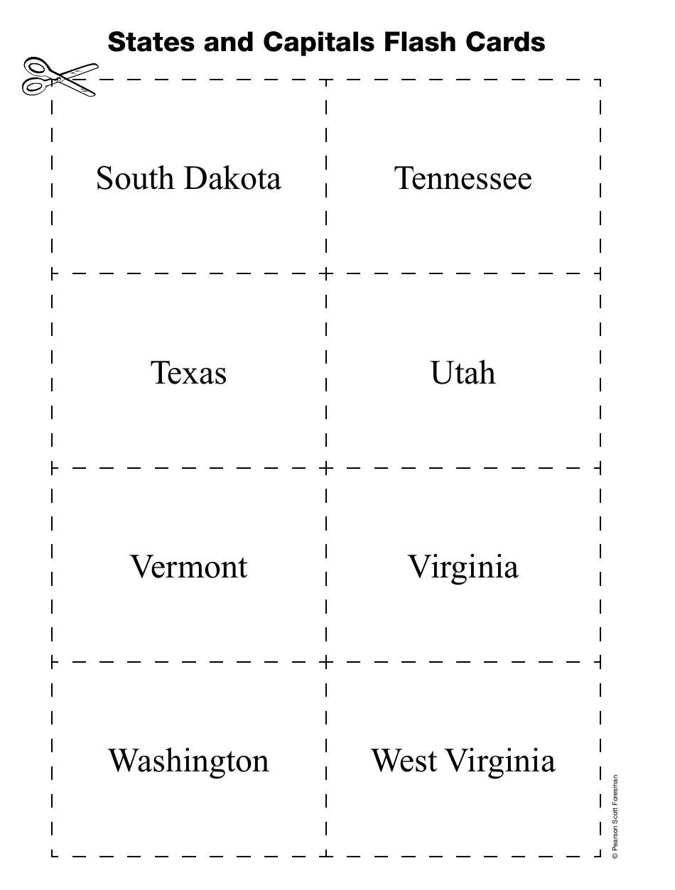 States and Capitals Flash Cards - Pearson Scott Foresman, Page 11