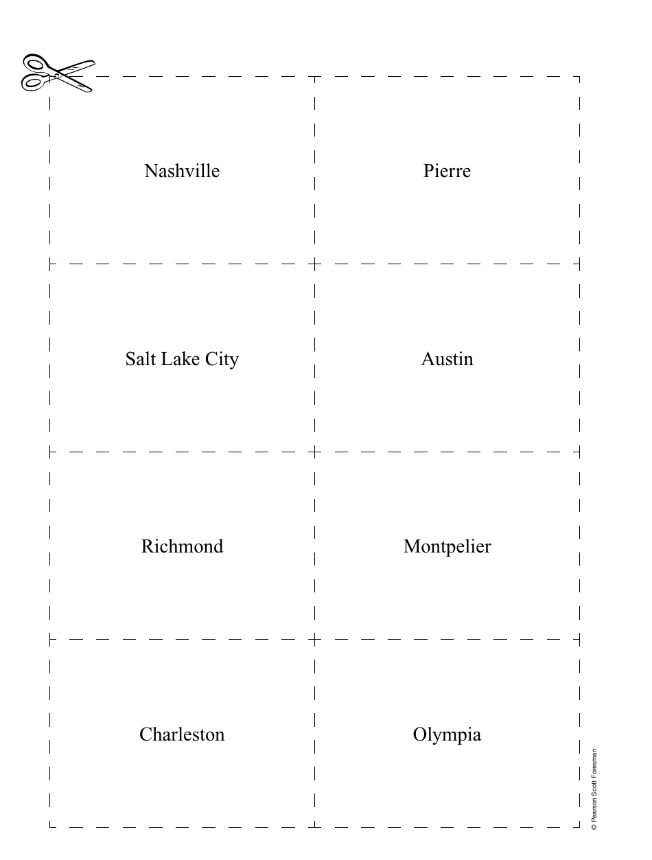 States and Capitals Flash Cards - Pearson Scott Foresman, Page 12