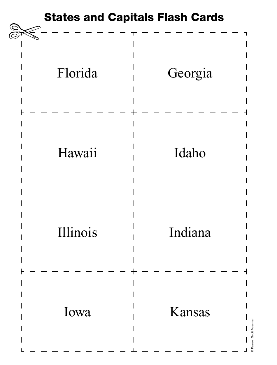 States and Capitals Flash Cards - Pearson Scott Foresman, Page 3