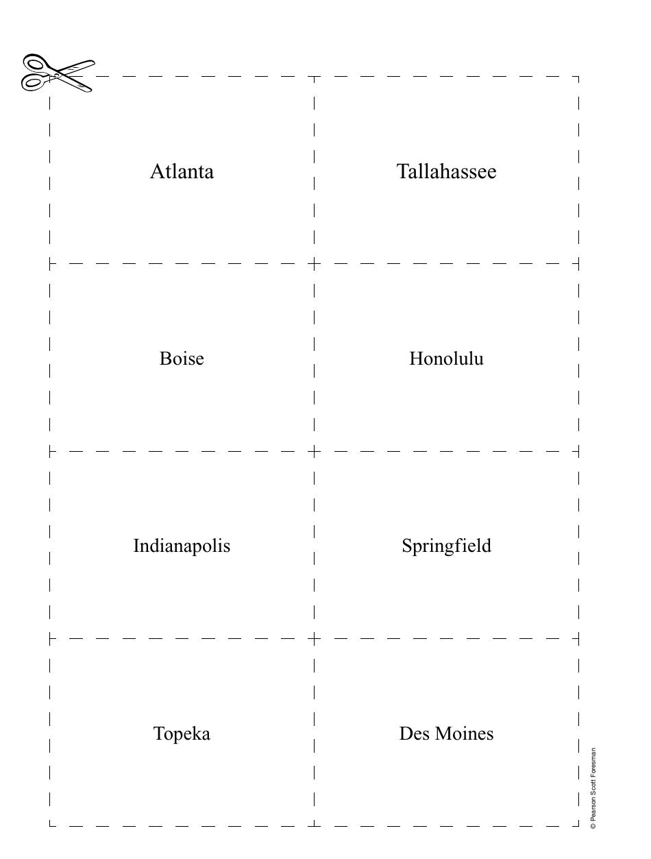 States and Capitals Flash Cards - Pearson Scott Foresman, Page 4
