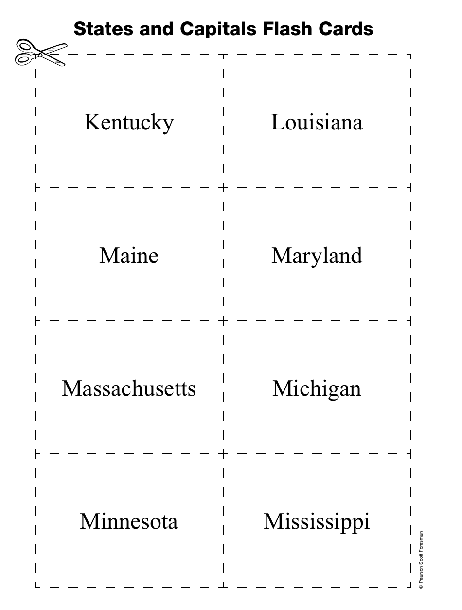 States and Capitals Flash Cards - Pearson Scott Foresman, Page 5
