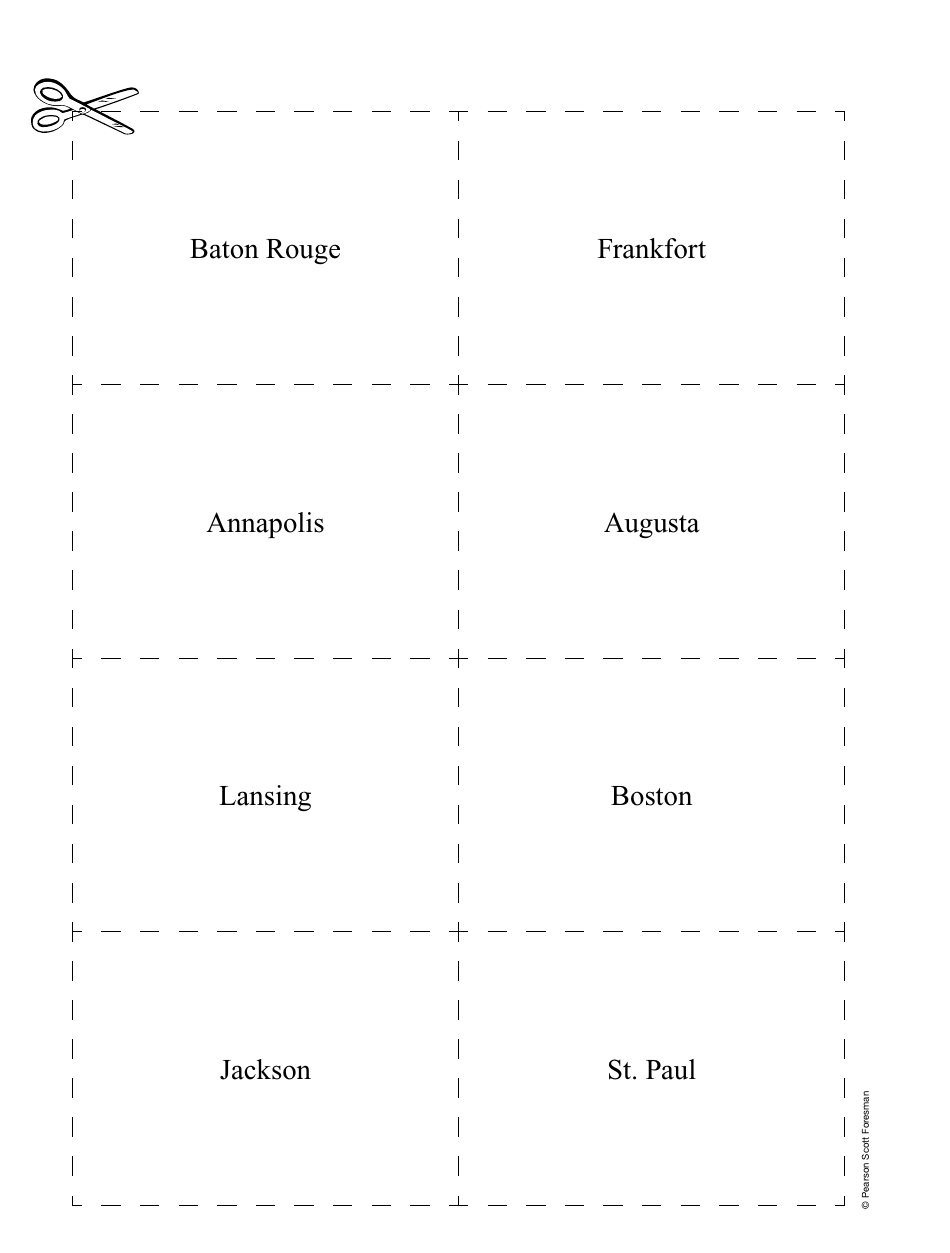 States and Capitals Flash Cards - Pearson Scott Foresman, Page 6