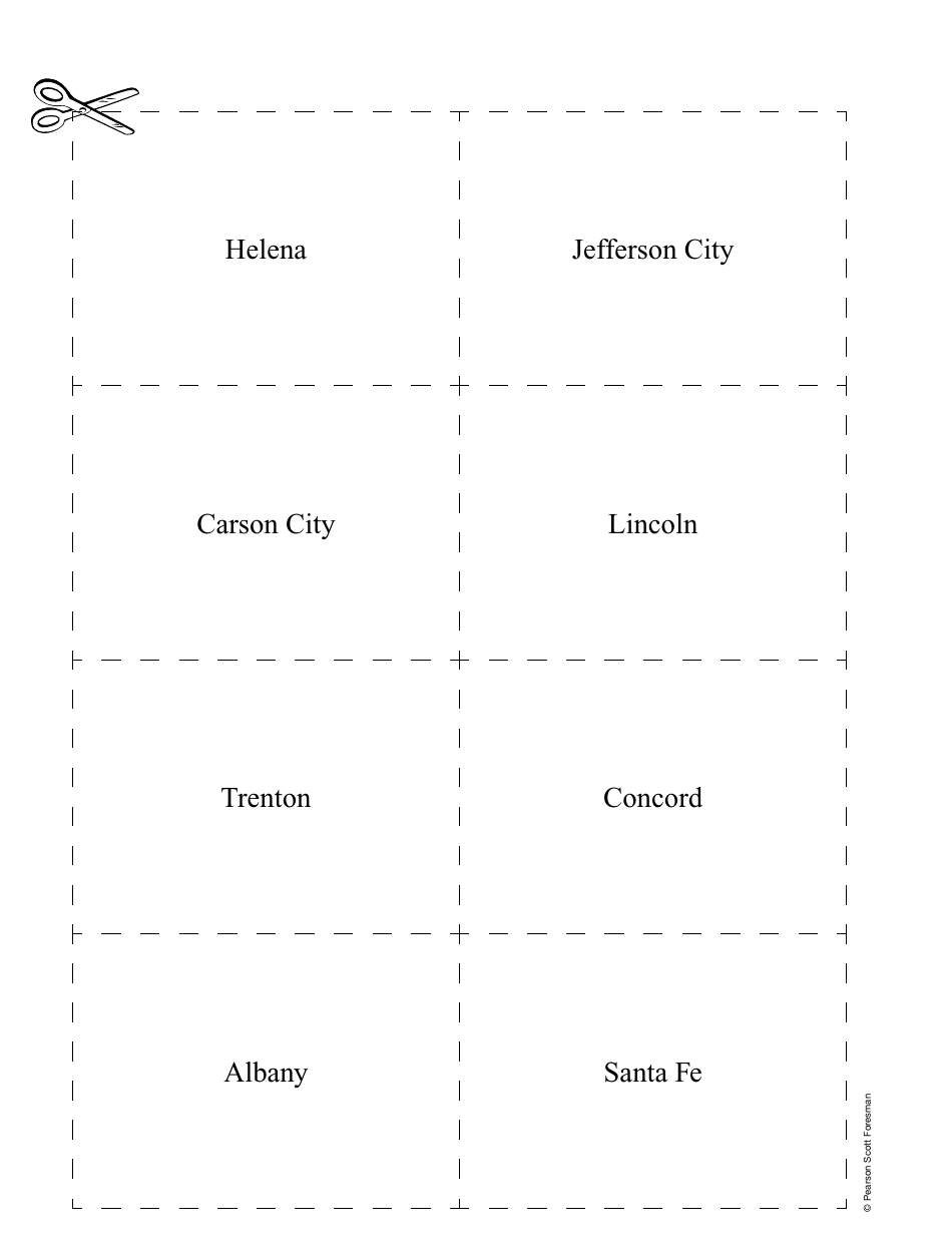 States and Capitals Flash Cards - Pearson Scott Foresman, Page 8