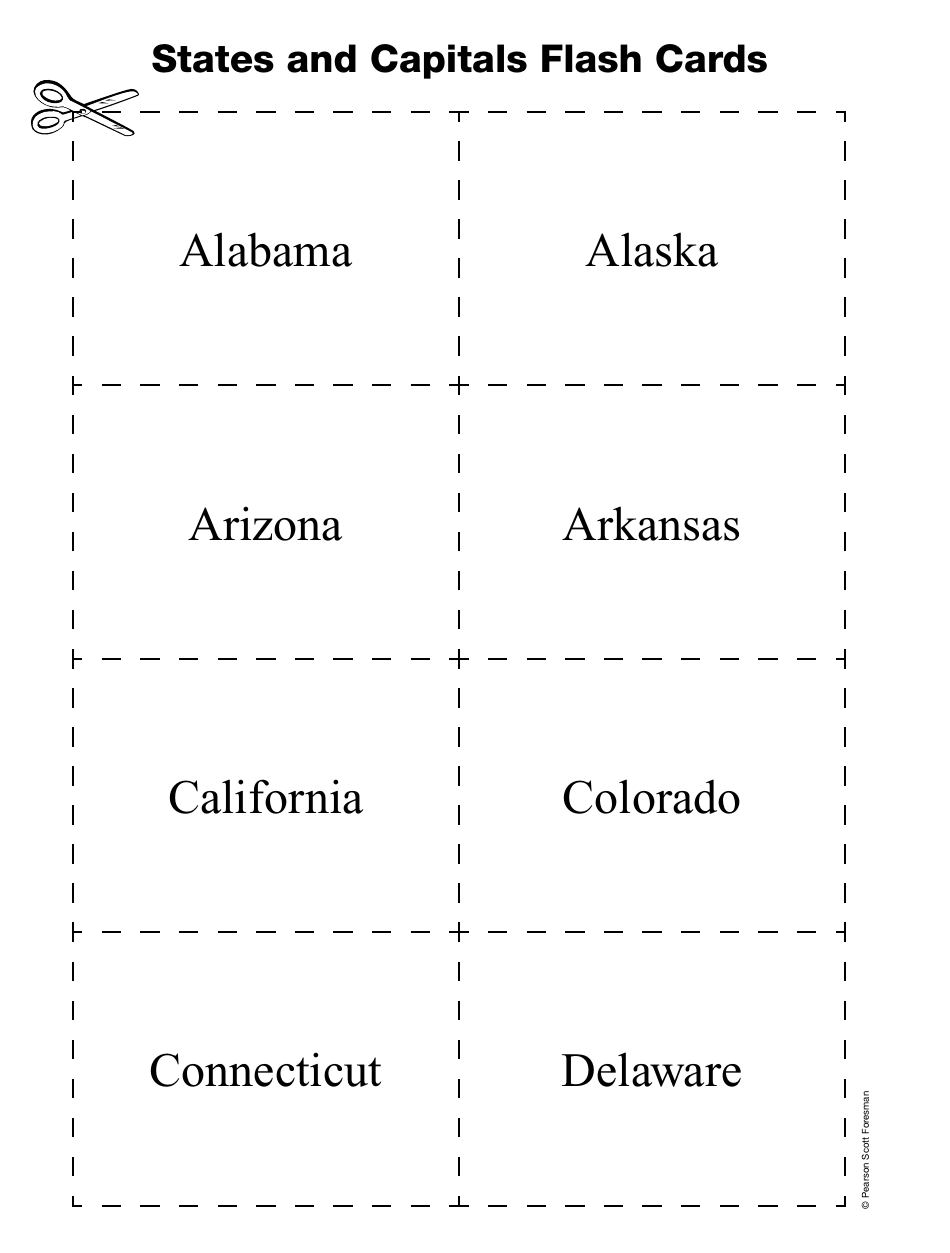 States And Capitals Flash Cards Pearson Scott Foresman Download Printable Pdf Templateroller 9274