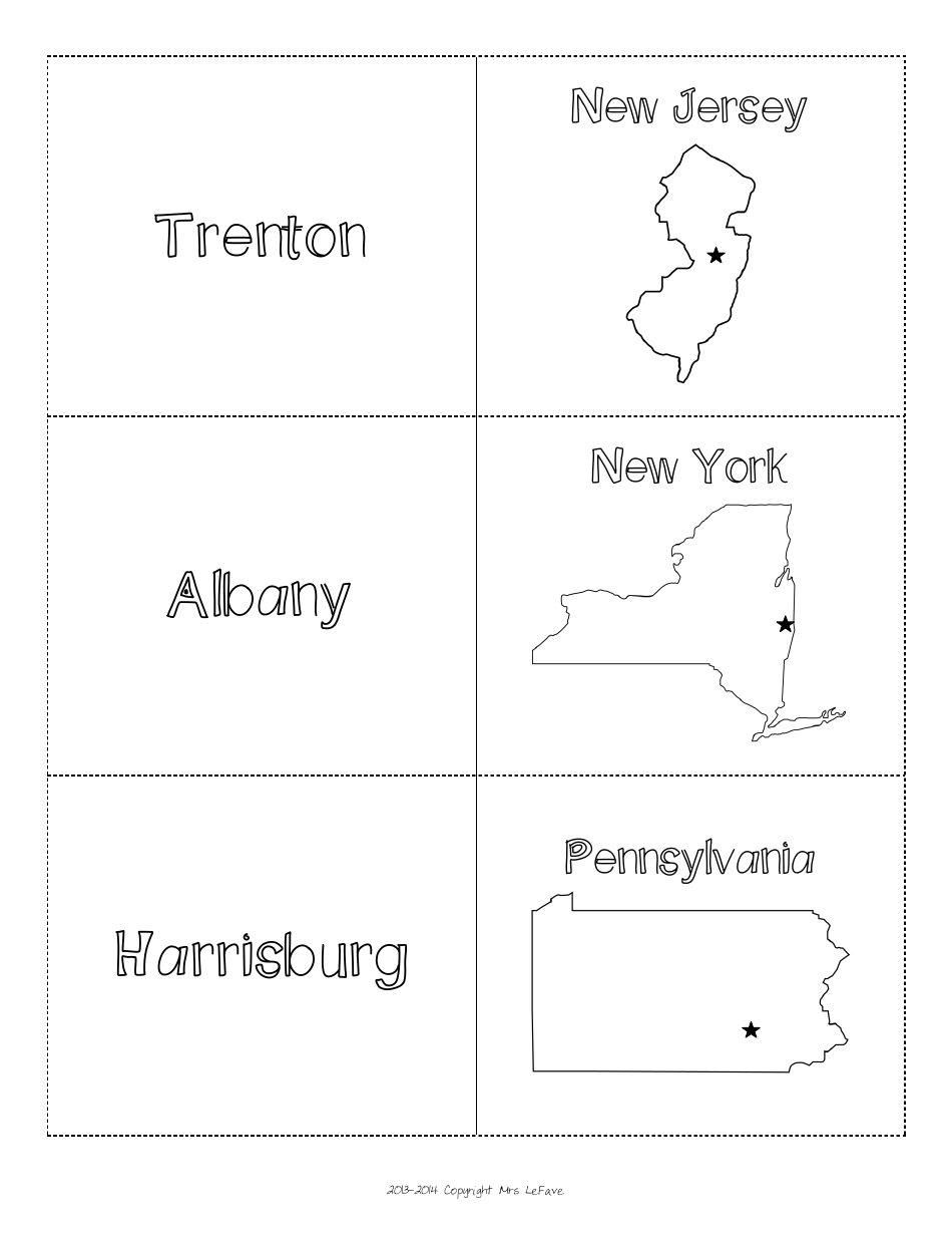 Northeast States & Capitals Map Worksheet and Flashcards Download ...