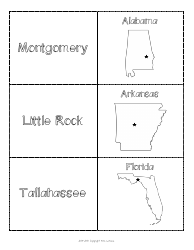 Southeast States &amp; Capitals Map Worksheet and Flashcards, Page 4