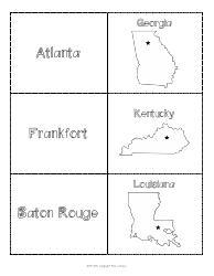 Southeast States &amp; Capitals Map Worksheet and Flashcards, Page 5
