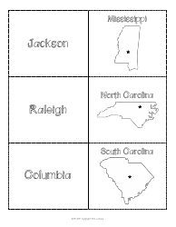 Southeast States &amp; Capitals Map Worksheet and Flashcards, Page 6
