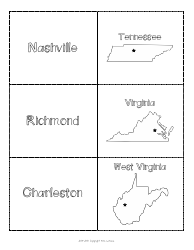 Southeast States &amp; Capitals Map Worksheet and Flashcards, Page 7