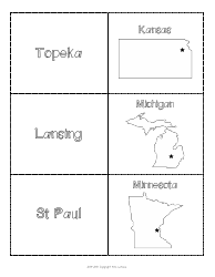 Midwest States &amp; Capitals Map Worksheet and Flashcards, Page 11