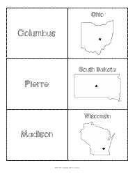 Midwest States &amp; Capitals Map Worksheet and Flashcards, Page 13