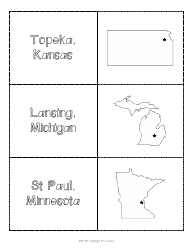 Midwest States &amp; Capitals Map Worksheet and Flashcards, Page 15