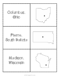 Midwest States &amp; Capitals Map Worksheet and Flashcards, Page 17