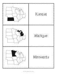 Midwest States &amp; Capitals Map Worksheet and Flashcards, Page 7