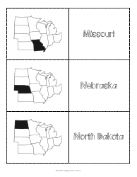 Midwest States &amp; Capitals Map Worksheet and Flashcards, Page 8