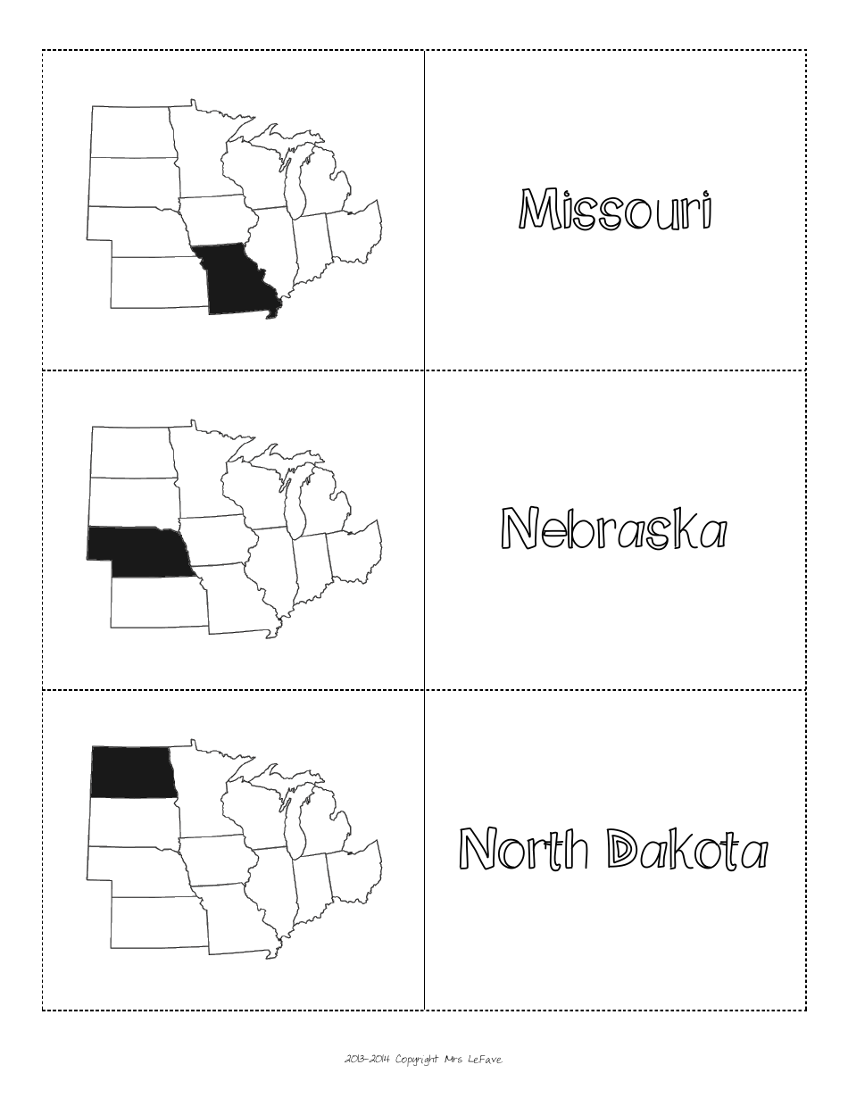 Midwest States  Capitals Map Worksheet and Flashcards, Page 8