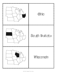Midwest States &amp; Capitals Map Worksheet and Flashcards, Page 9
