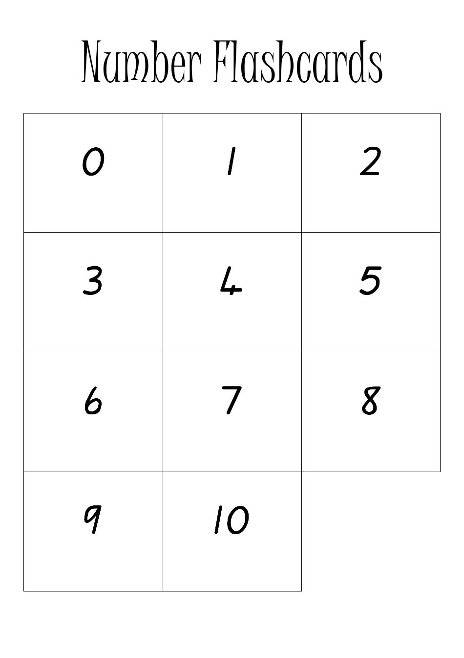010 Number Flashcards Download Printable PDF Templateroller