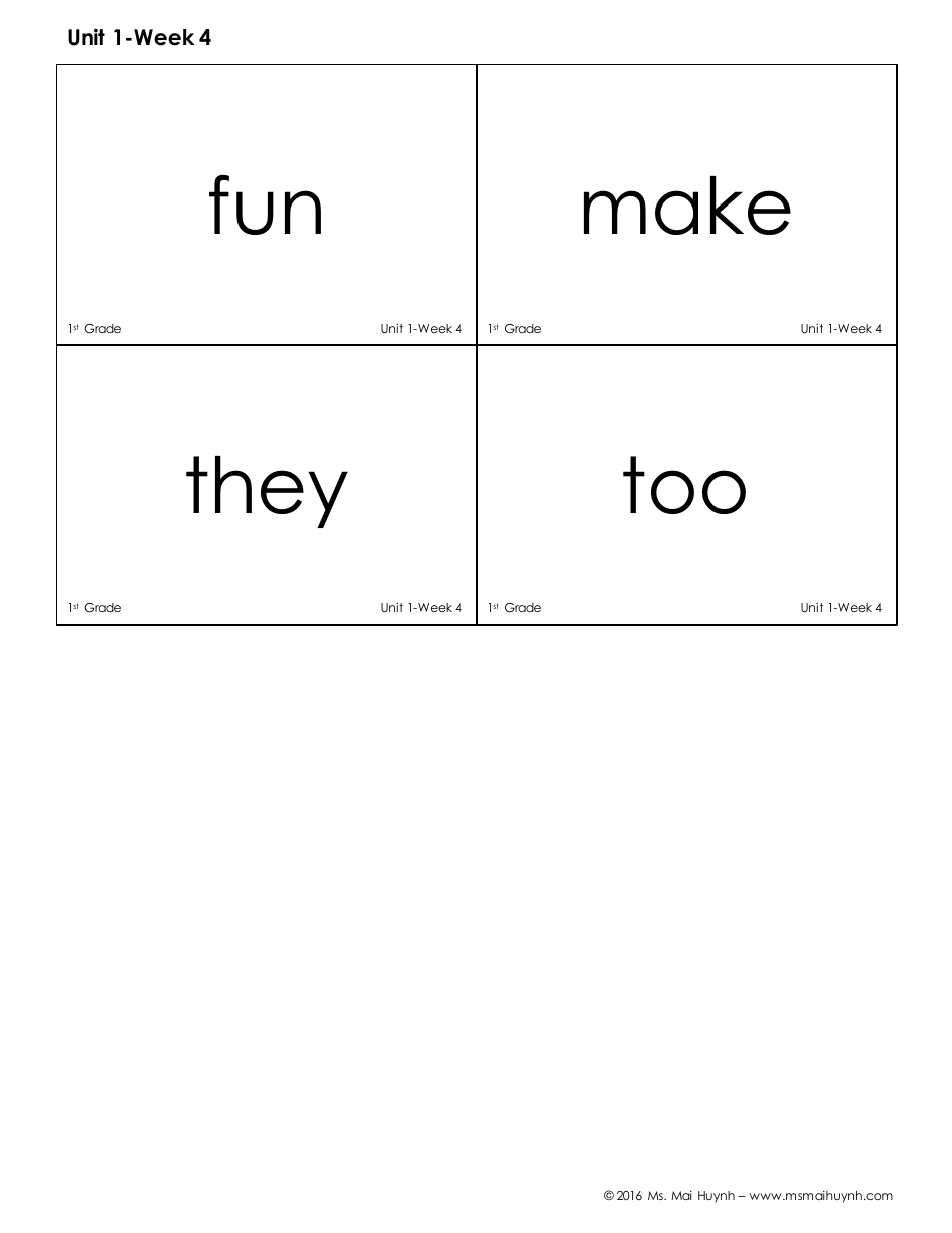High Frequency Words Flashcards - Ms. Mai Huynh, Page 10