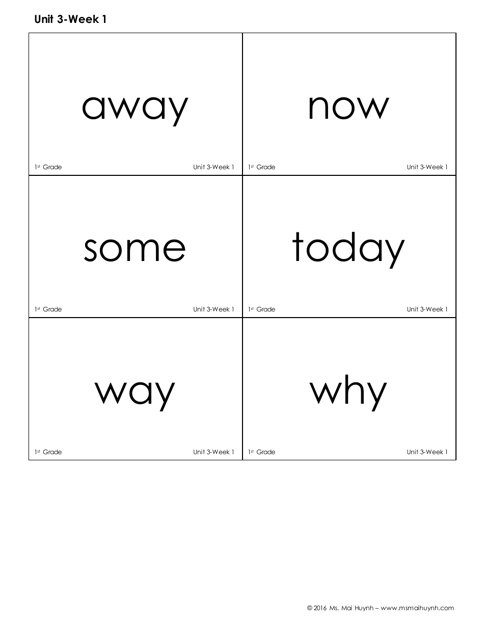 High Frequency Words Flashcards - Ms. Mai Huynh, Page 17