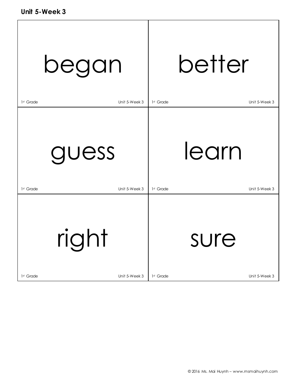 High Frequency Words Flashcards - Ms. Mai Huynh, Page 29