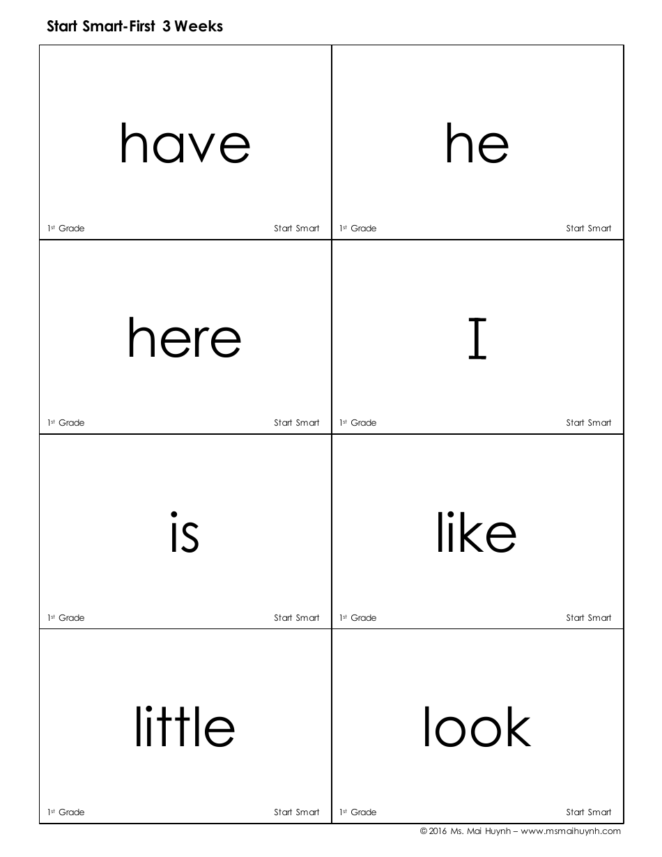 High Frequency Words Flashcards - Ms. Mai Huynh, Page 4
