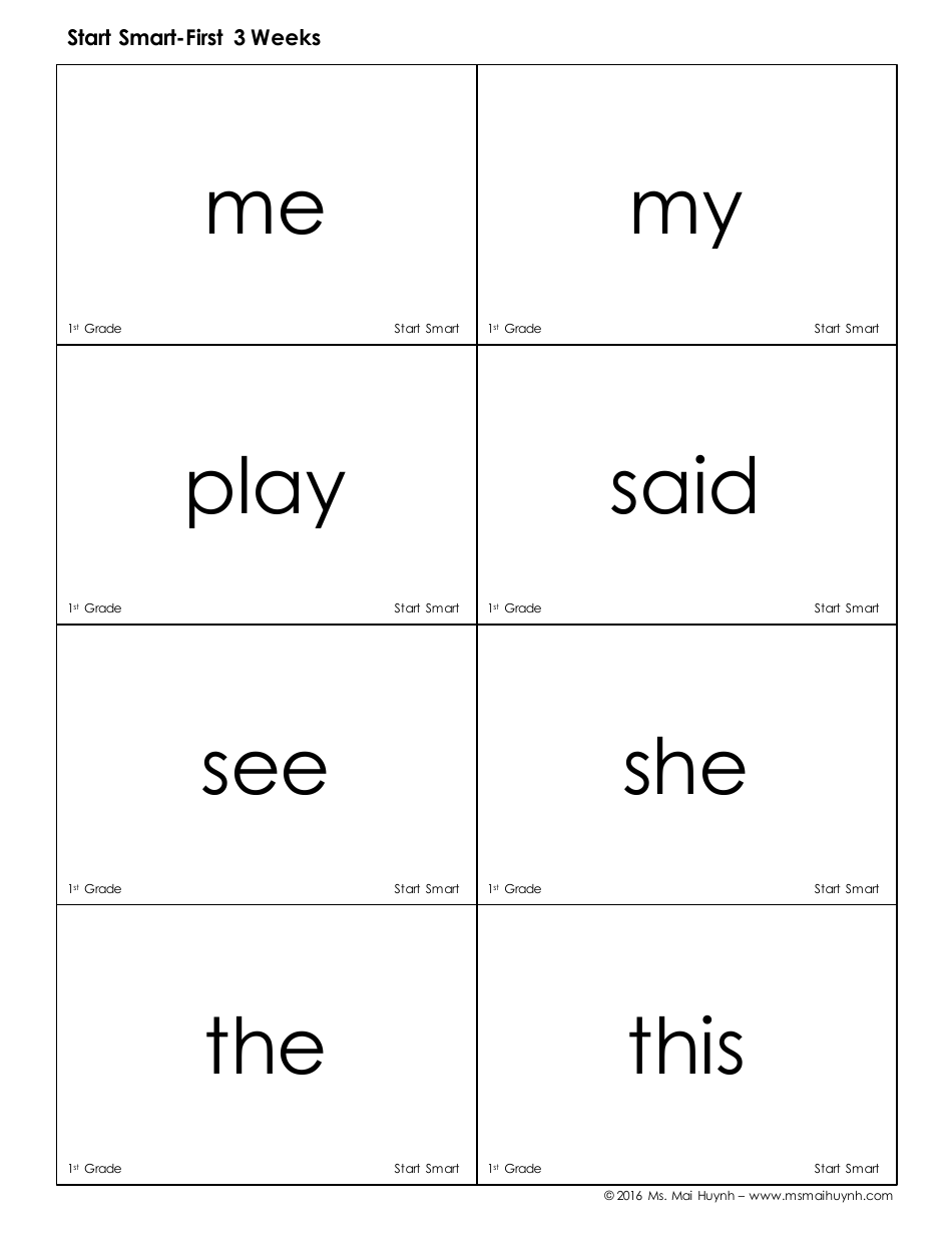 High Frequency Words Flashcards - Ms. Mai Huynh, Page 5