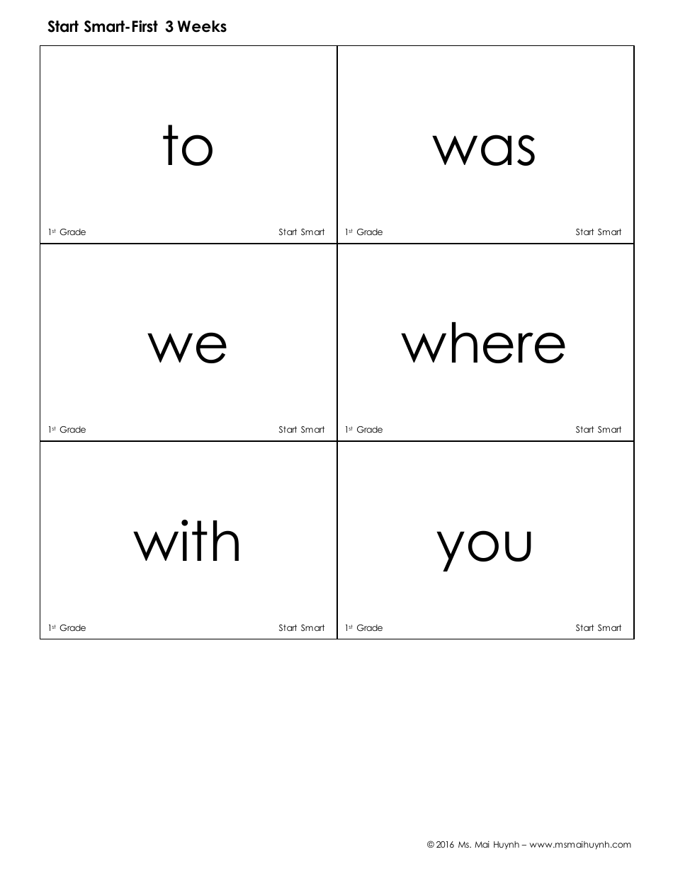 High Frequency Words Flashcards - Ms. Mai Huynh, Page 6
