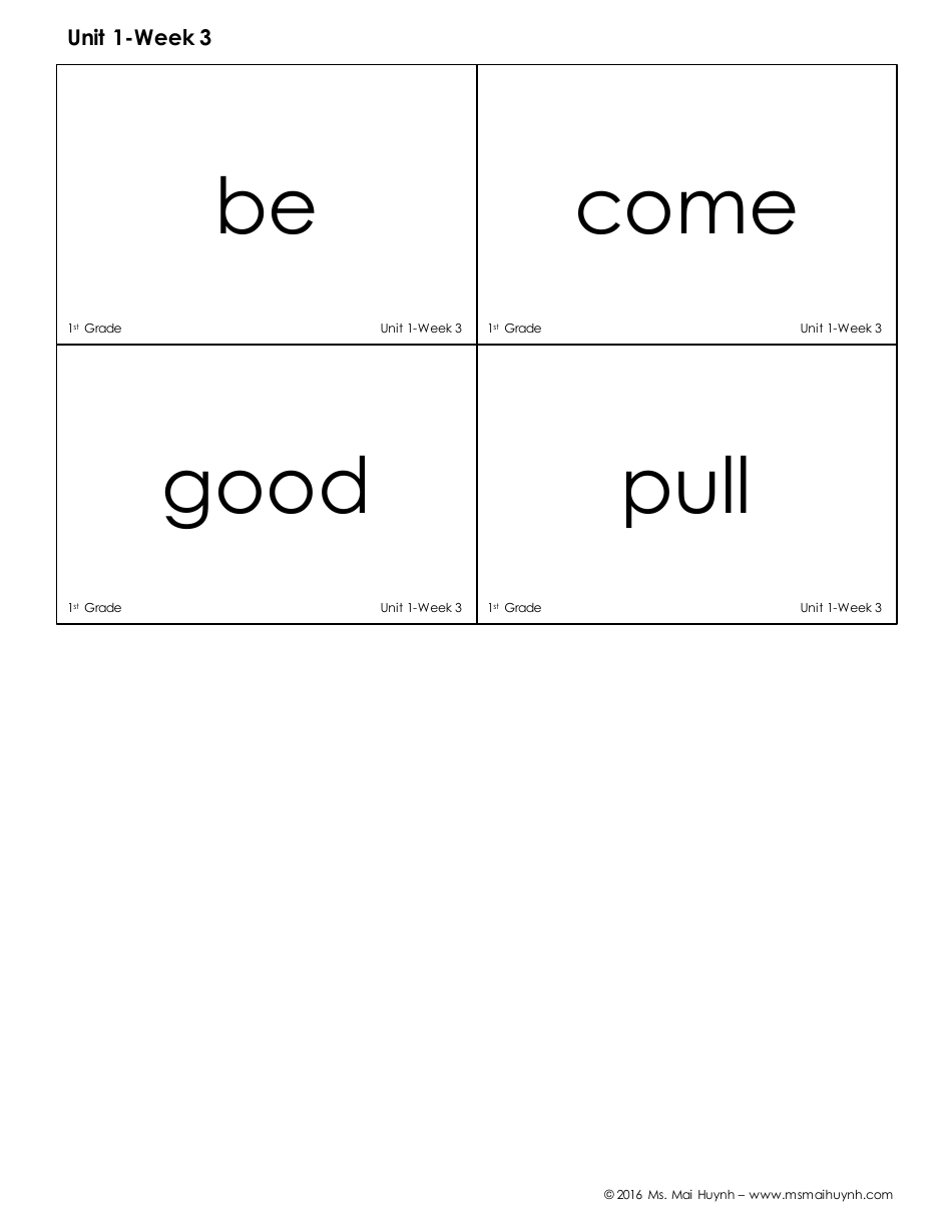 High Frequency Words Flashcards - Ms. Mai Huynh, Page 9