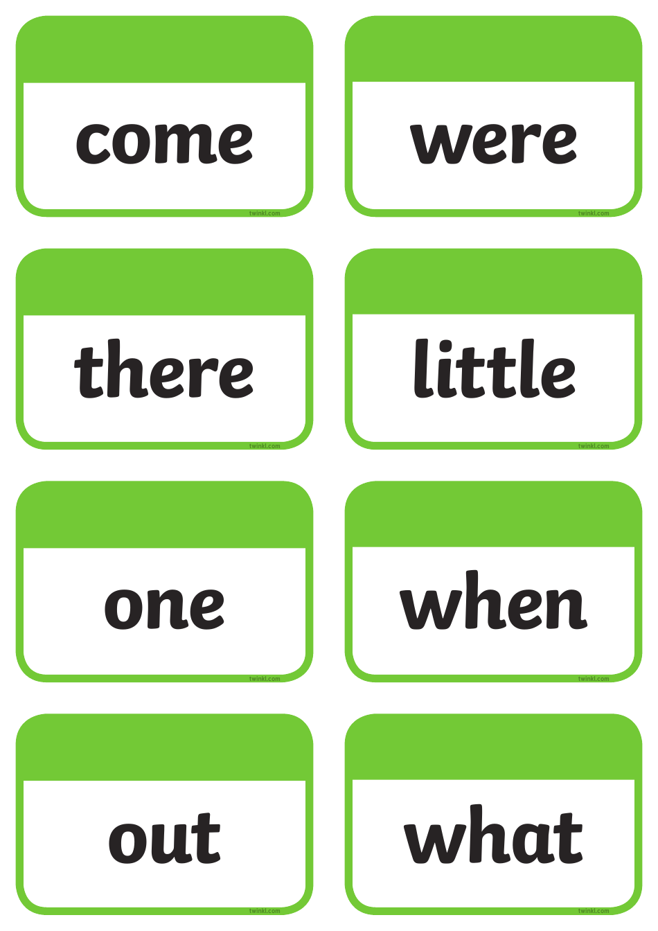 Sight Words Flashcards, Page 4