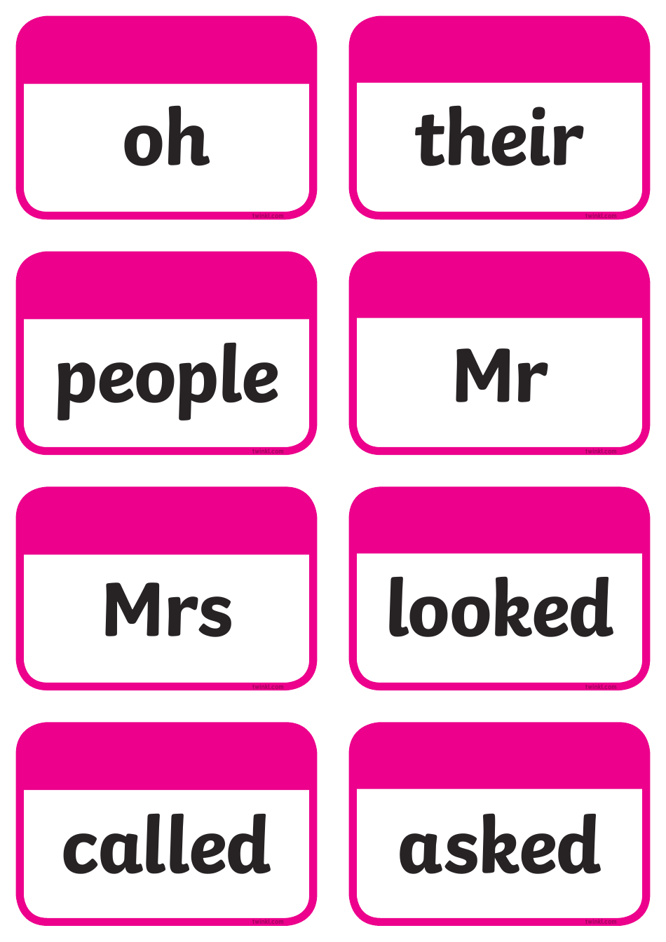 Sight Words Flashcards, Page 5