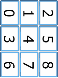 Document preview: 1-20 Number Flashcards - Blue