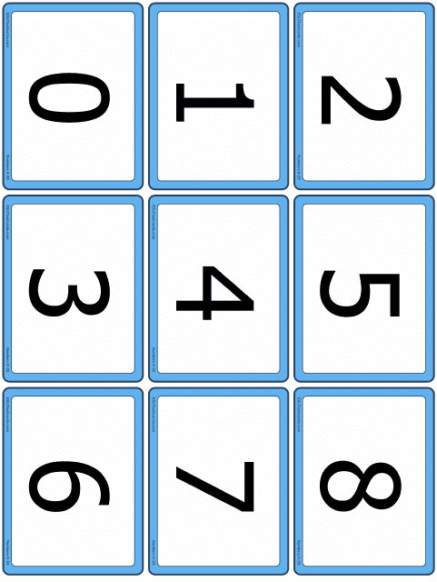 1-20 Number Flashcards - Blue