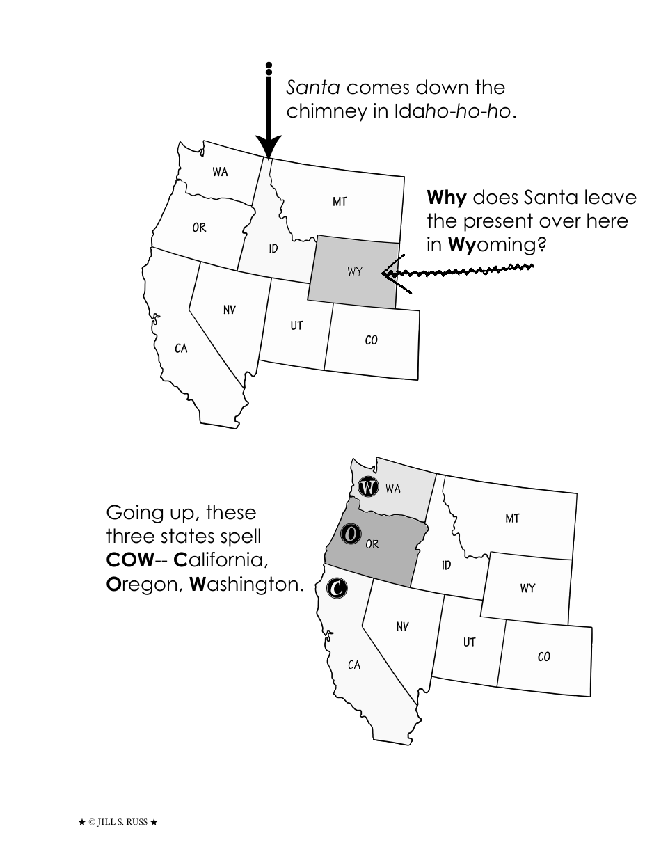 West Region Capitals and Abbreviations Worksheet - Jill S. Russ, Page 4