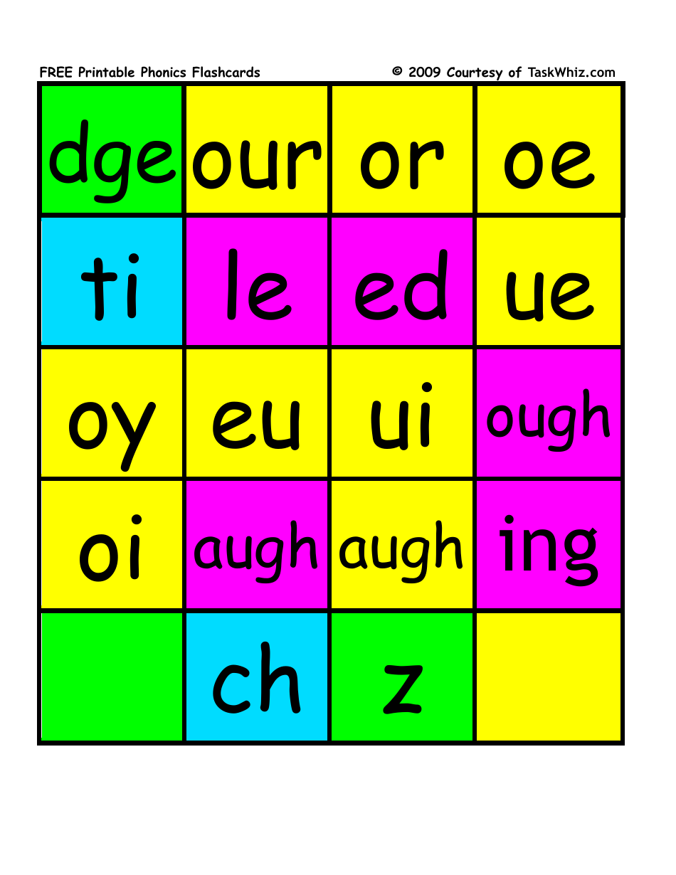 Phonics Flashcards - Courtesy of Raskwhiz, Page 4