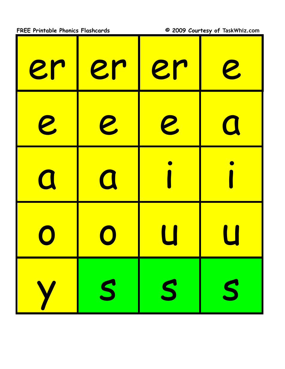 Phonics Flashcards - Courtesy of Raskwhiz, Page 5