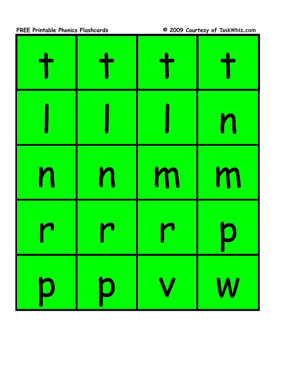 Phonics Flashcards - Courtesy of Raskwhiz, Page 6