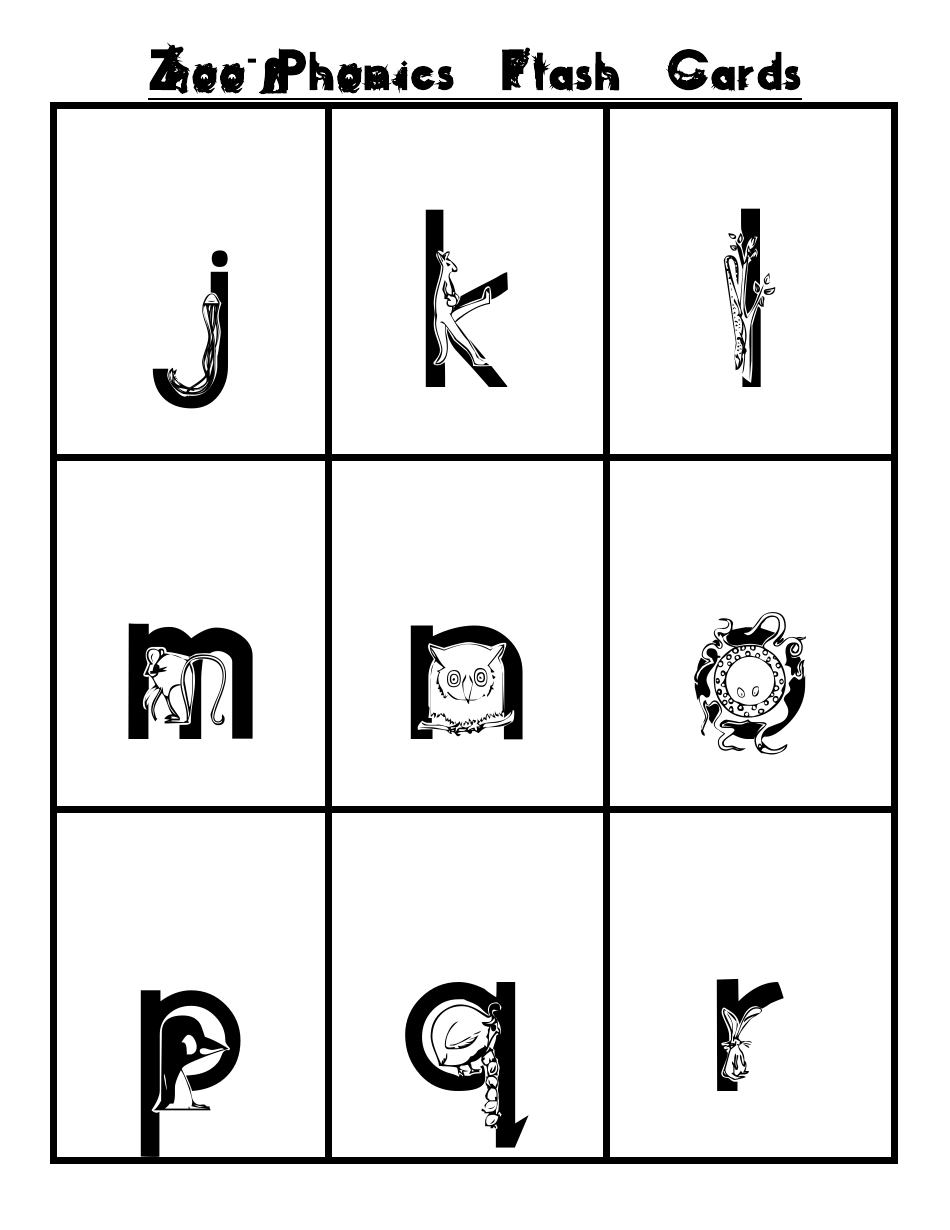 Zoo-Phonics Flash Cards, Page 5